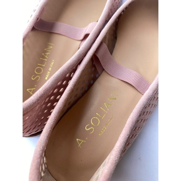A. Soliani Como Strap Perforated Peony Pink Ballet Flat Mary Jane Size 37 US 7 - Picture 6 of 7